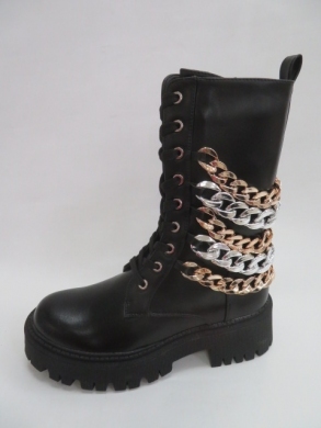 Kozaki damskie jesienne na płaskim (36-41) C197 BLACK