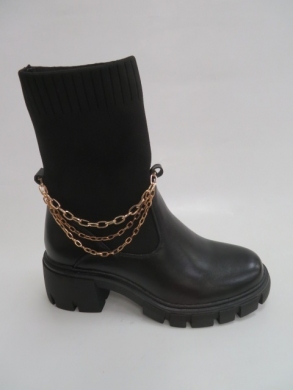 Kozaki damskie jesienne na płaskim (36-41) DE1080 BLACK