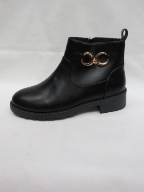 Botki damskie ocieplane na płaskim (36-41) JX376 BLACK