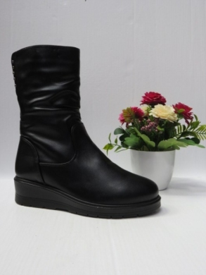 Botki damskie ocieplane na koturnie (36-41) 193 BLACK