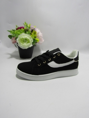 Buty sportowe damskie na płaskim (36-41) DD852 BLACK/WH