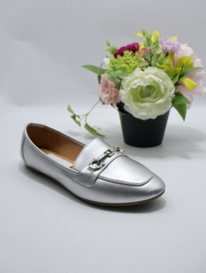 Mokasyny damskie na płaskim (36-39) 9988-153 SILVER