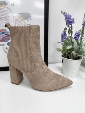 Botki damskie na obcasie (36-41) 5730 KHAKI