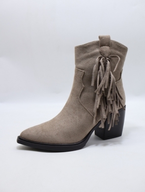 Botki damskie na obcasie (36-41) 68345 TAUPE