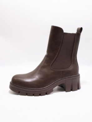 Botki damskie ocieplane na obcasie (36-41) 152 BROWN