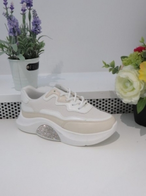 Buty sportowe damskie na płaskim (36-41) 9239 BEIGE