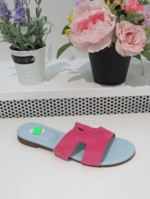 Klapki damskie na płaskim (36-41) 5121 FUSHIA
