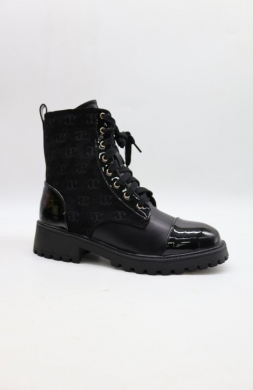 Botki damskie ocieplane na płaskim (36-41) 88082 BLACK