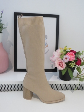 Kozaki damskie na obcasie (36-41) RQ432 KHAKI