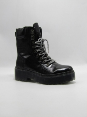 Botki damskie ocieplane na płaskim (36-41) D19-7813 BLACK