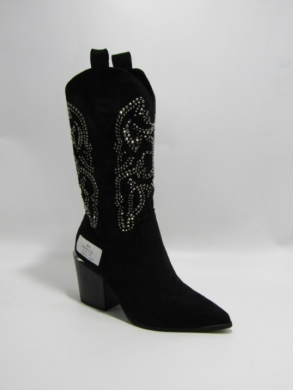 Kozaki damskie na obcasie (36-41) 586 BLACK