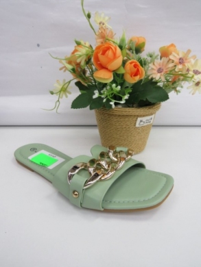 Klapki damskie na płaskim (36-41) F-39 GREEN