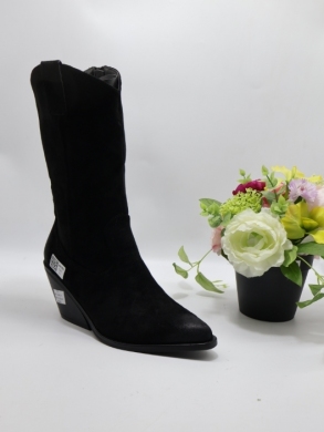 Kozaki damskie na obcasie (36-41) A695 BLACK