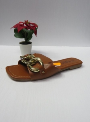 Klapki damskie na płaskim (36-41) 0613 BROWN