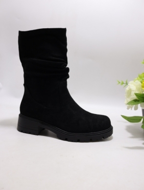 Botki damskie ocieplane na płaskim (36-41) 68107-1 BLACK
