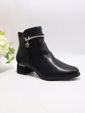 Botki damskie ocieplane na obcasie (36-41) SA3029-1 BLACK