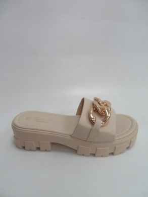 Klapki damskie na obcasie (36-41) 0615 BEIGE