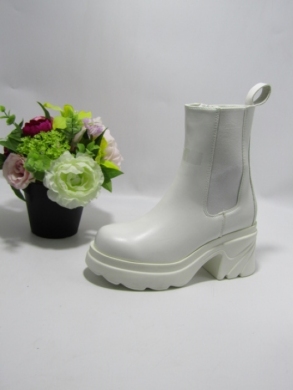 Botki damskie na obcasie (36-41) D53 WHITE