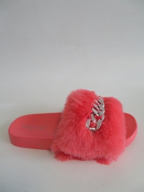 Klapki damskie z futerkiem (36-41) BG89 CORAL