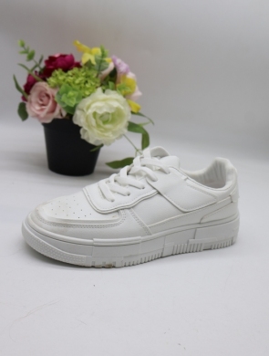 Buty sportowe damskie na płaskim (36-41) BK157 WHITE
