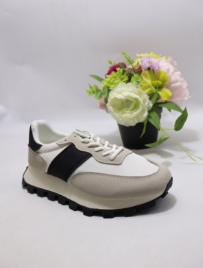 Buty sportowe damskie na płaskim (36-41) XBC25611 WHITE