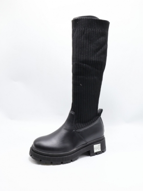 Kozaki damskie na płaskim (36-41) 6510-1 BLACK