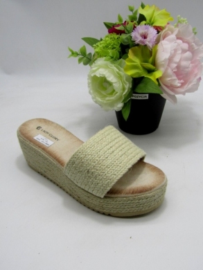 Klapki damskie na koturnie (36-41)  R830 BEIGE