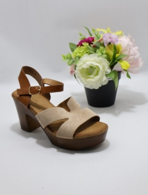 Sandały damskie na obcasie (36-41) YQ 75 KHAKI