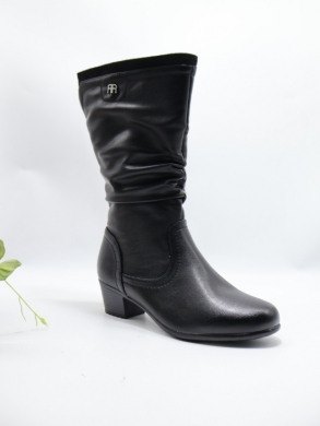 Kozaki damskie ocieplane na obcasie (37-42) 2818-1 BLACK