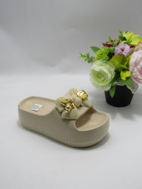 Klapki damskie na koturnie (36-41) DA26 BEIGE