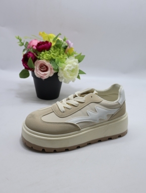 Buty sportowe damskie na płaskim (36-41) 25802 BEIGE