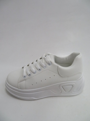 Buty sportowe damskie na koturnie (36-41) LA158 WHITE