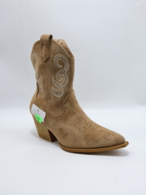 Kozaki damskie ocieplane na obcasie (36-41) 2623 KHAKI