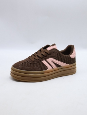 Buty sportowe damskie na płaskim (36-41) C3902 BROWN