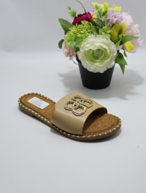 Klapki damskie na płaskim (36-41) DM100 KHAKI