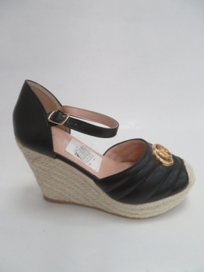 Sandały damskie na koturnie (36-41) 77-276  BLACK