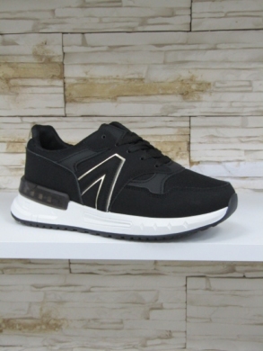 Buty sportowe damskie na płaskim (36-41) 88-179 BLACK