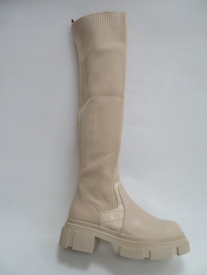 Kozaki damskie jesienne na płaskim (36-41) 888-17 BEIGE