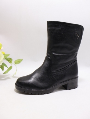 Botki damskie ocieplane na obcasie (36-41) 2325 BLACK