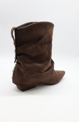 Botki damskie ocieplane na obcasie (36-41) SH0532 BROWN