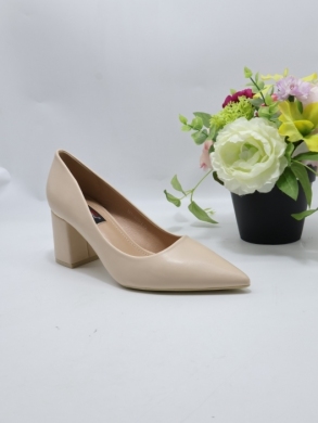 Czółenki damskie na obcasie (36-41) 1808-1 BEIGE