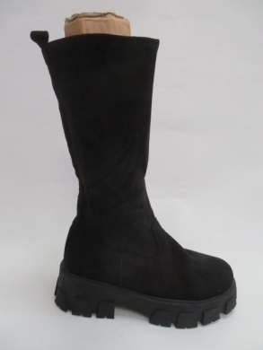 Kozaki damskie jesienne na płaskim (36-41) V8062 BLACK