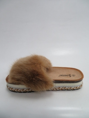 Klapki damskie z futerkiem (36-41) CK170 CAMEL