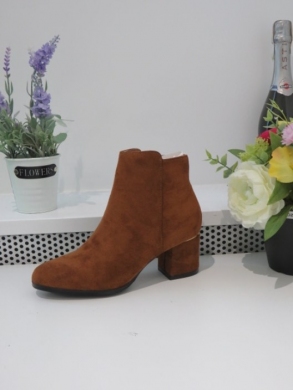 Botki damskie na obcasie (36-41) 2774 BROWN