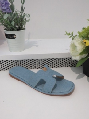 Klapki damskie na płaskim (36-41) B2101 LBLUE