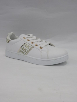Buty sportowe damskie na płaskim (36-41) QS-61 WHITE/GOLD
