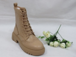 Botki damskie ocieplane na koturnie (36-41) JJ12 KHAKI
