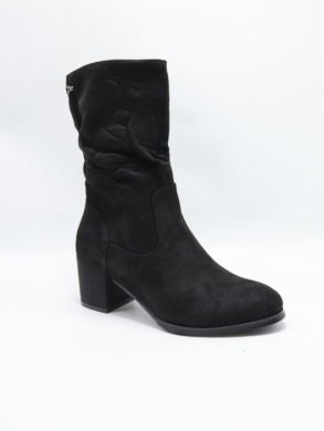 Kozaki damskie ocieplane na obcasie (36-41) SG-630 BLACK