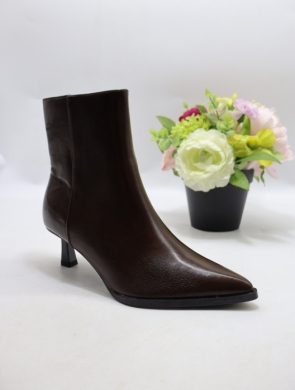 Botki damskie na szpilce (36-41) BS-12 BROWN