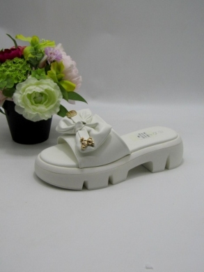 Klapki damskie na koturnie (36-41) 6639-2 WHITE